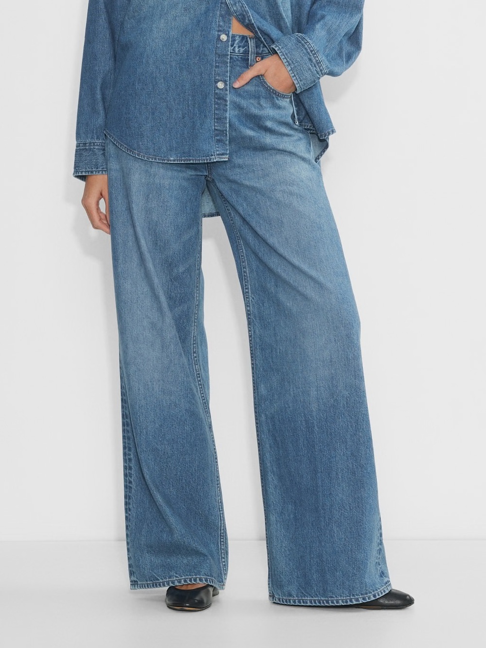 NWT Aritzia Denim Forum The 90’s Vintage Mid Rise Wide Leg Jeans